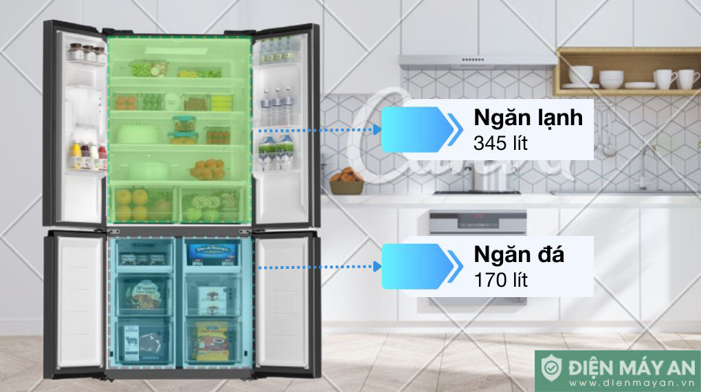 Tủ Lạnh Toshiba Inverter 515 Lít GR-RF675WI-PMV(06)-MG - dung tích sử dụng